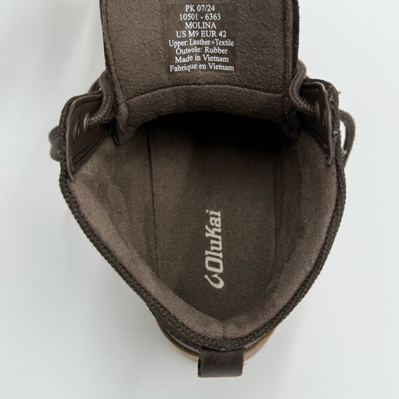 NWT Olukai Men's Molina Boot Dark Wood Brown Durable Sizes: 9, 11 - Picture 11 of 16